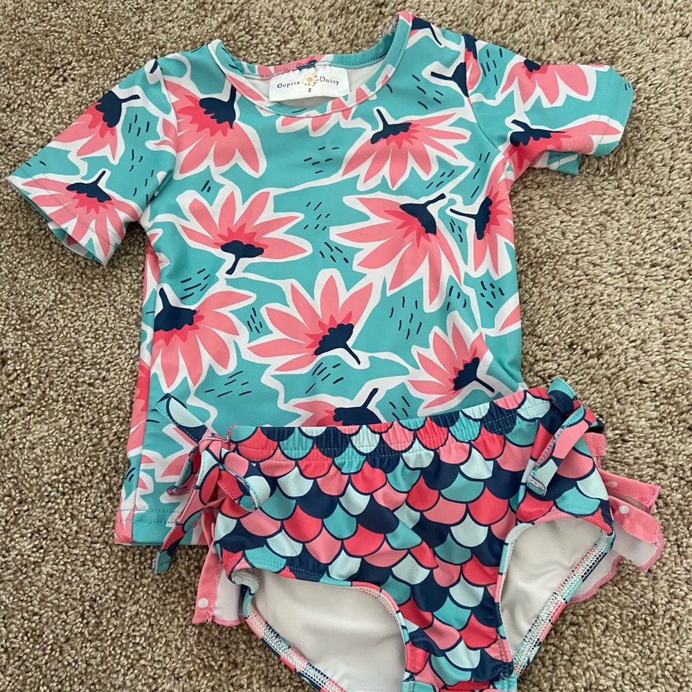 Oopsie Daisy Toddler Girl Rash-guard Swim